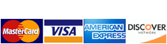 We Accept Mastercard, Visa, American Express, Discover